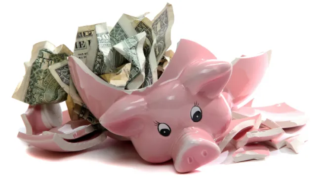 broken piggy bank